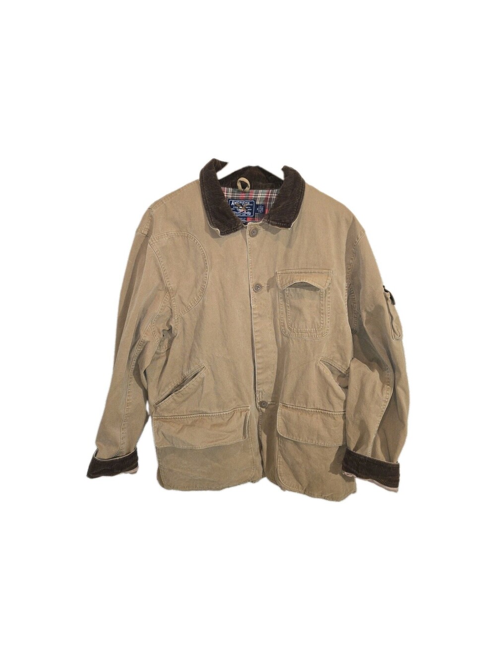 american living Mens XL Utility Chore Jacket Corduroy Cuffs And Collar Flannel